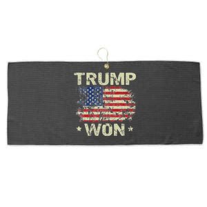 Trump Won 4th Of July American Flag For Men Large Microfiber Waffle Golf Towel