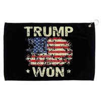 Trump Won 4th Of July American Flag For Men Grommeted Golf Towel