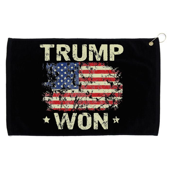 Trump Won 4th Of July American Flag For Men Grommeted Golf Towel