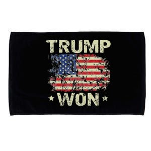 Trump Won 4th Of July American Flag For Men Microfiber Hand Towel