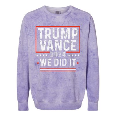 Trump Won 47th President Trump Wins Elections 2024 Victory Colorblast Crewneck Sweatshirt