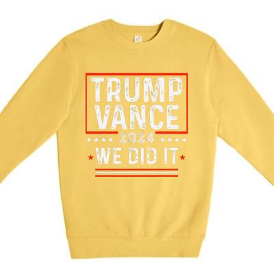 Trump Won 47th President Trump Wins Elections 2024 Victory Premium Crewneck Sweatshirt