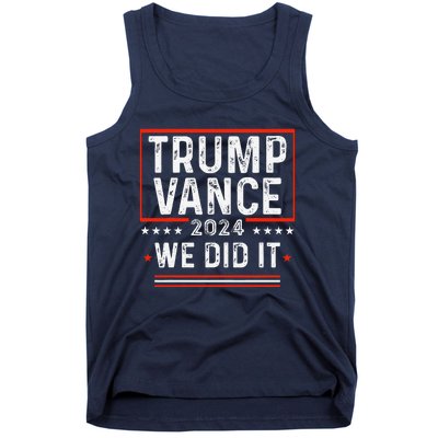 Trump Won 47th President Trump Wins Elections 2024 Victory Tank Top