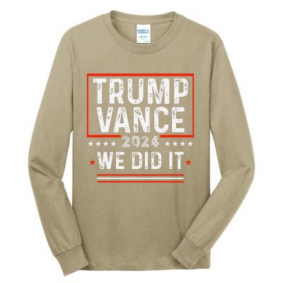 Trump Won 47th President Trump Wins Elections 2024 Victory Tall Long Sleeve T-Shirt