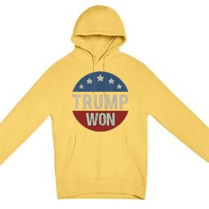 Trump Won 4th Of July American Flag Trump 2024 Premium Pullover Hoodie