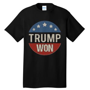 Trump Won 4th Of July American Flag Trump 2024 Tall T-Shirt