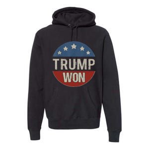 Trump Won 4th Of July American Flag Trump 2024 Premium Hoodie