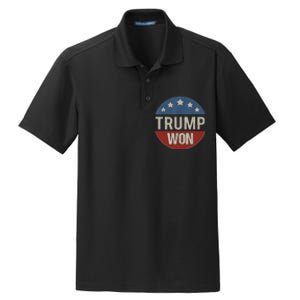 Trump Won 4th Of July American Flag Trump 2024 Dry Zone Grid Polo