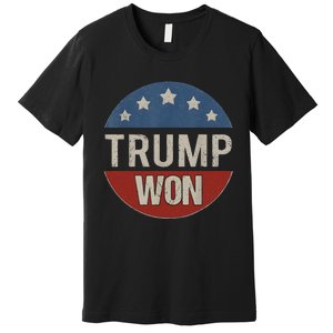 Trump Won 4th Of July American Flag Trump 2024 Premium T-Shirt