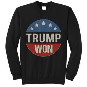 Trump Won 4th Of July American Flag Trump 2024 Tall Sweatshirt