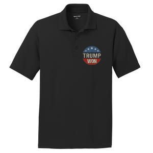 Trump Won 4th Of July American Flag Trump 2024 PosiCharge RacerMesh Polo