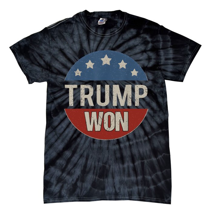 Trump Won 4th Of July American Flag Trump 2024 Tie-Dye T-Shirt