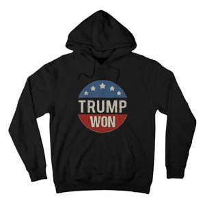 Trump Won 4th Of July American Flag Trump 2024 Tall Hoodie