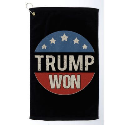 Trump Won 4th Of July American Flag Trump 2024 Platinum Collection Golf Towel