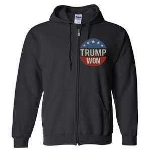 Trump Won 4th Of July American Flag Trump 2024 Full Zip Hoodie