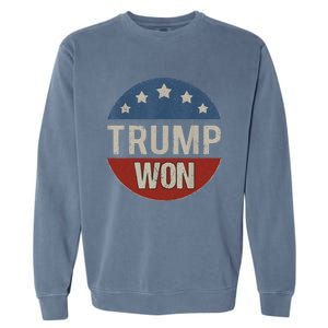 Trump Won 4th Of July American Flag Trump 2024 Garment-Dyed Sweatshirt