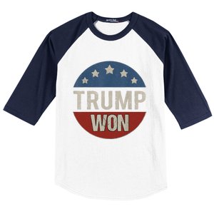 Trump Won 4th Of July American Flag Trump 2024 Baseball Sleeve Shirt