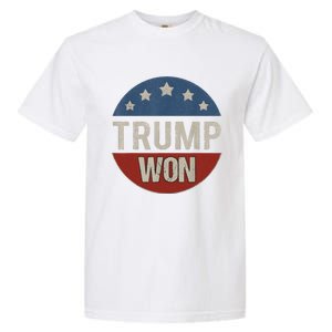 Trump Won 4th Of July American Flag Trump 2024 Garment-Dyed Heavyweight T-Shirt