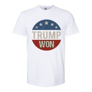 Trump Won 4th Of July American Flag Trump 2024 Softstyle CVC T-Shirt