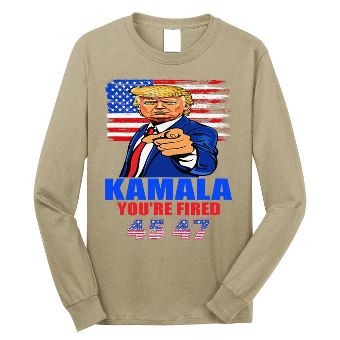 Trump Won 4547 Get Over It Trump 2024 Kamala YouRe Fired Long Sleeve Shirt