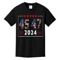 Trump Won 45 47 Trump President Vintage Election Trump 2024 Kids T-Shirt