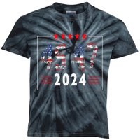 Trump Won 45 47 Trump President Vintage Election Trump 2024 Kids Tie-Dye T-Shirt