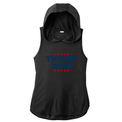 Trump Won 47th Us President Maga Won Election 2024 Ladies PosiCharge Tri-Blend Wicking Draft Hoodie Tank