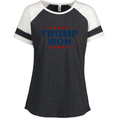 Trump Won 47th Us President Maga Won Election 2024 Enza Ladies Jersey Colorblock Tee