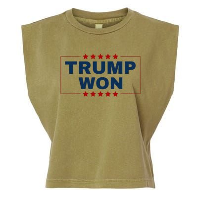 Trump Won 47th Us President Maga Won Election 2024 Garment-Dyed Women's Muscle Tee