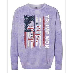 Trump Won 45 47 Colorblast Crewneck Sweatshirt