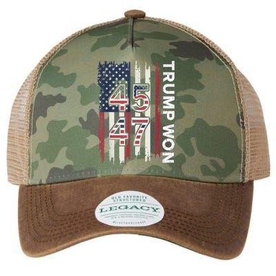 Trump Won 45 47 Legacy Tie Dye Trucker Hat