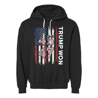 Trump Won 45 47 Garment-Dyed Fleece Hoodie