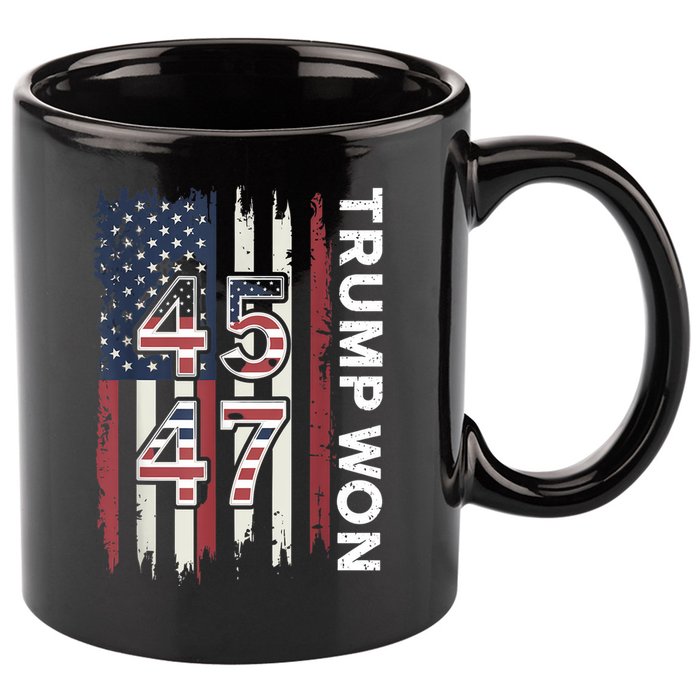Trump Won 45 47 11oz C Handle Ceramic Mug