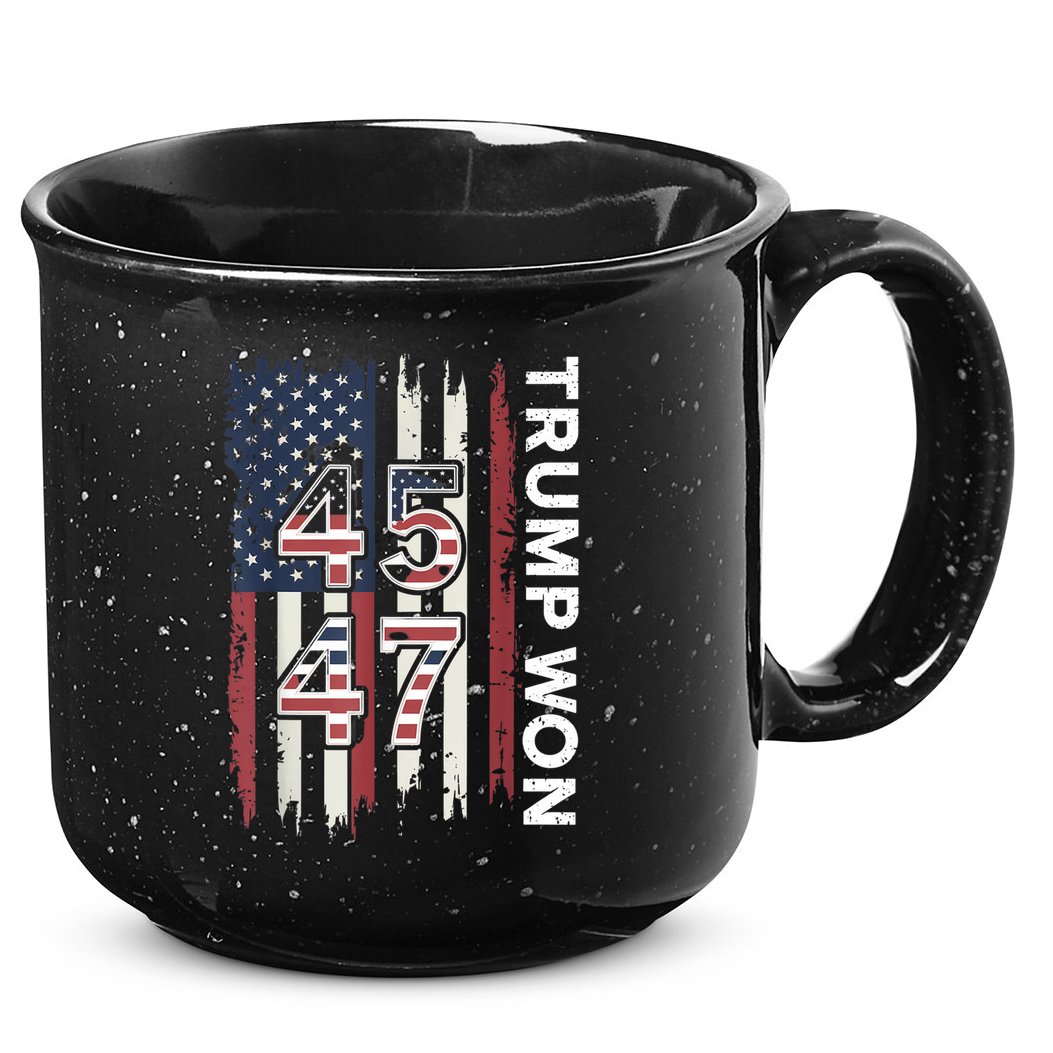Trump Won 45 47 15oz Campfire Ceramic Mug