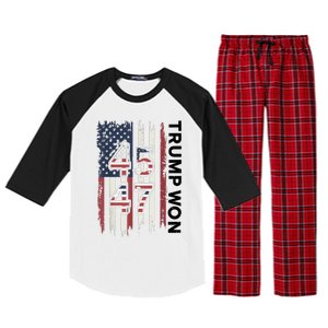 Trump Won 45 47 Raglan Sleeve Pajama Set