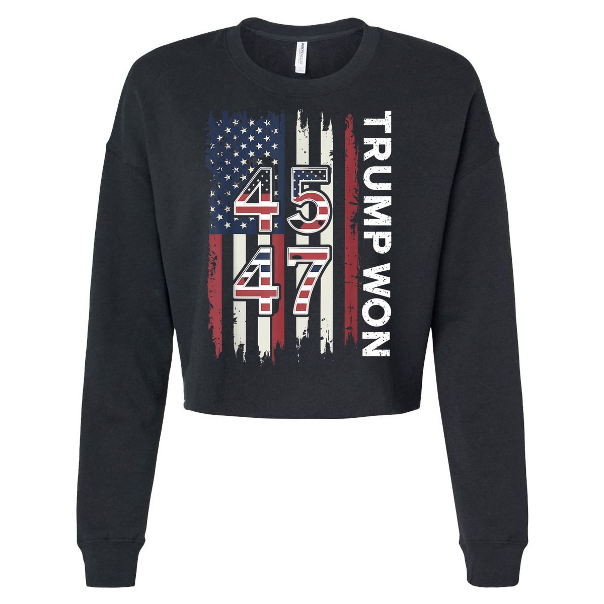 Trump Won 45 47 Cropped Pullover Crew