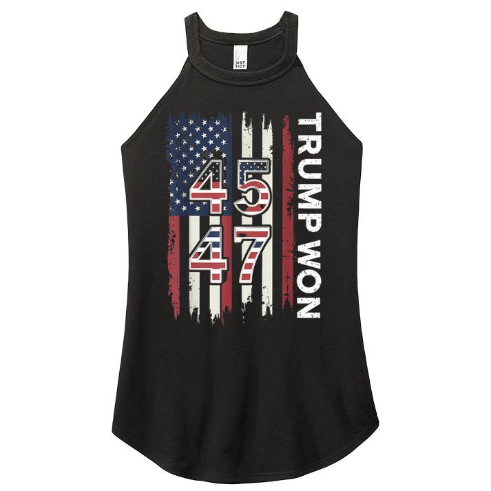 Trump Won 45 47 Women's Perfect Tri Rocker Tank