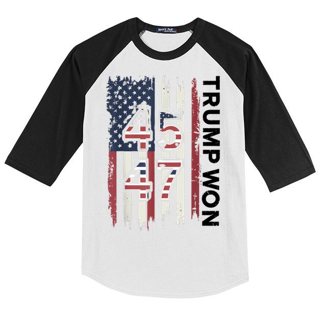 Trump Won 45 47 Kids Colorblock Raglan Jersey