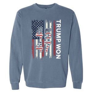 Trump Won 45 47 Garment-Dyed Sweatshirt