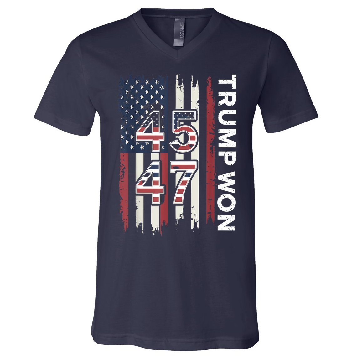 Trump Won 45 47 V-Neck T-Shirt