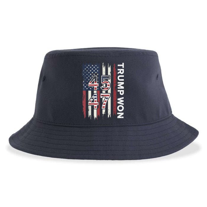 Trump Won 45 47 Sustainable Bucket Hat