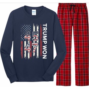 Trump Won 45 47 Long Sleeve Pajama Set