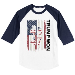 Trump Won 45 47 Baseball Sleeve Shirt