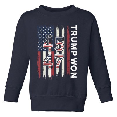 Trump Won 45 47 Toddler Sweatshirt