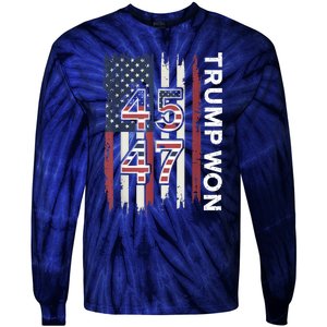 Trump Won 45 47 Tie-Dye Long Sleeve Shirt