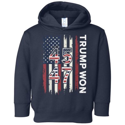 Trump Won 45 47 Toddler Hoodie
