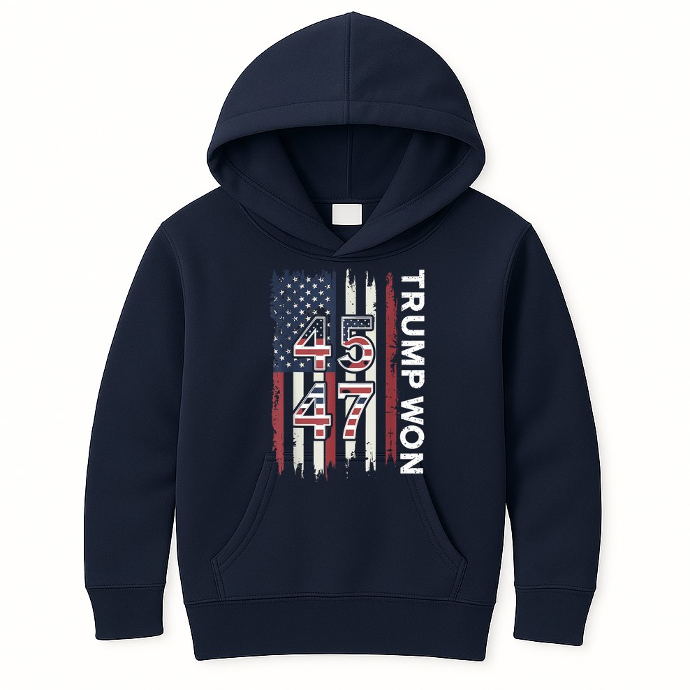 Trump Won 45 47 Kids Hoodie