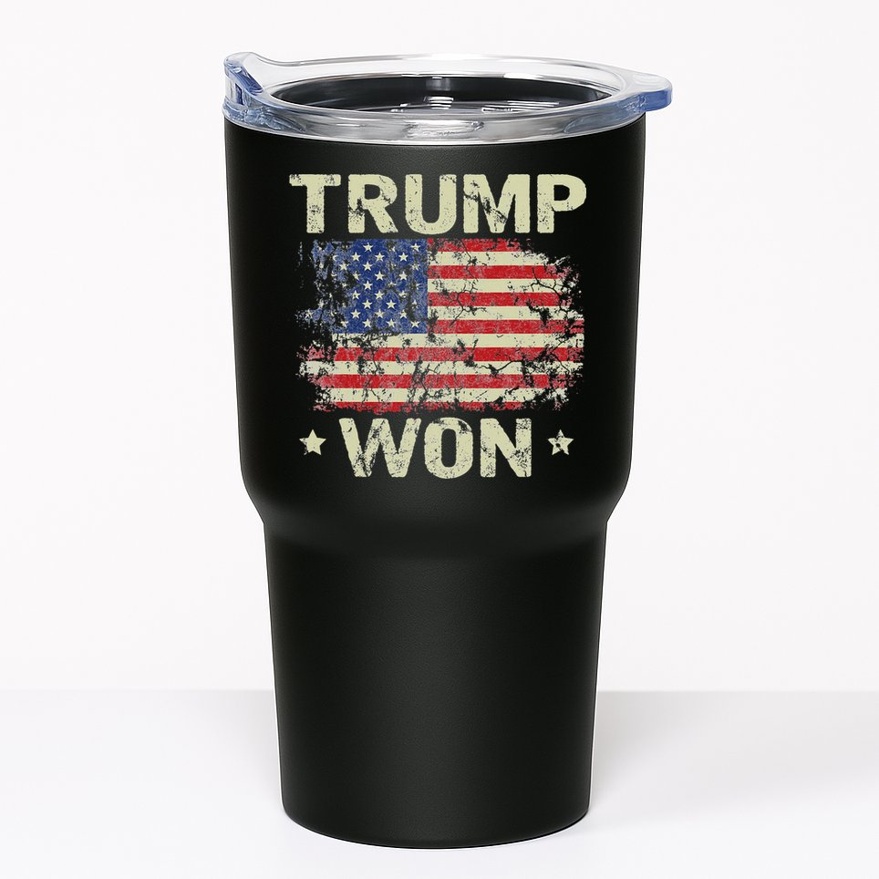 Trump Won 4th of July American Flag Tumbler
