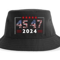 Trump Won 45 47 Trump President Vintage Election Trump 2024 Sustainable Bucket Hat