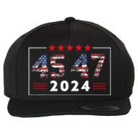 Trump Won 45 47 Trump President Vintage Election Trump 2024 Wool Snapback Cap